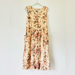 April Cornell Floral Button-down Sleeveless Sonora Dress size medium